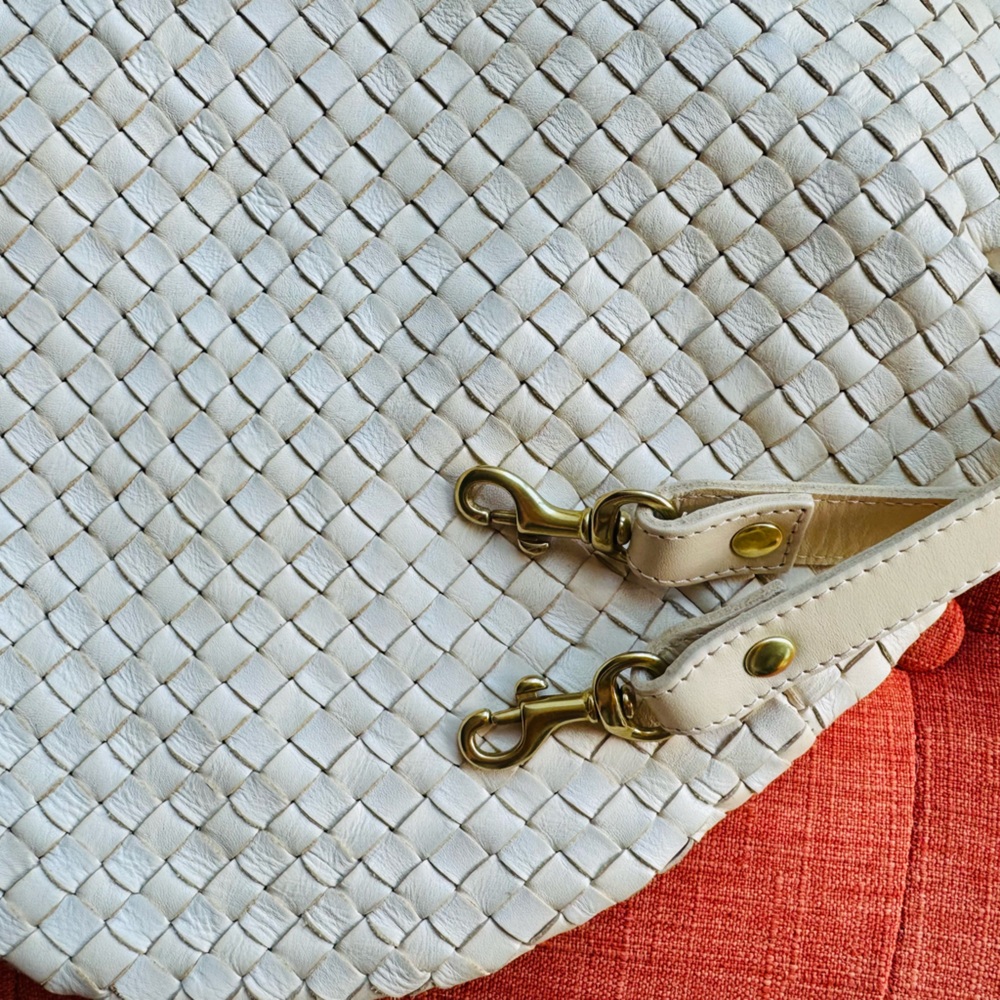 Clare V. Cream Woven Moyen Bag New w/ Dustbag - Picture 10 of 11